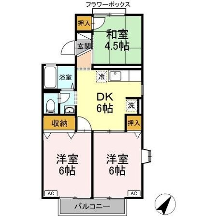 ド・ミール恋ヶ窪B棟の物件間取画像